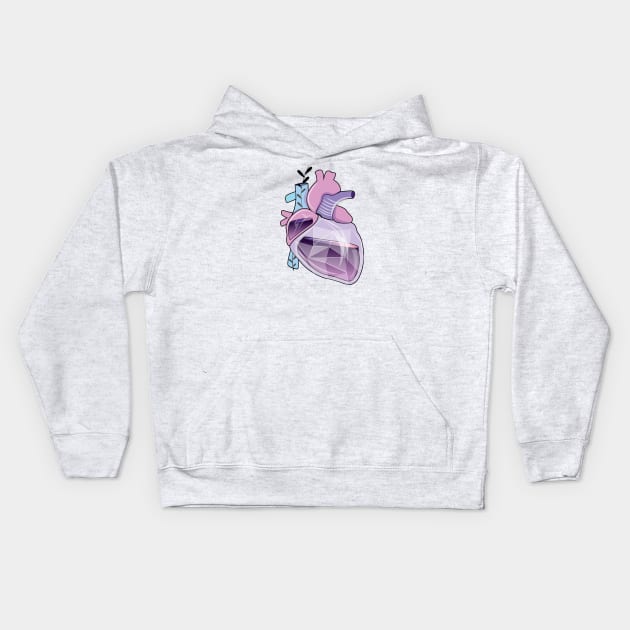 anatomical heart l heart aesthetic Kids Hoodie by Bossin